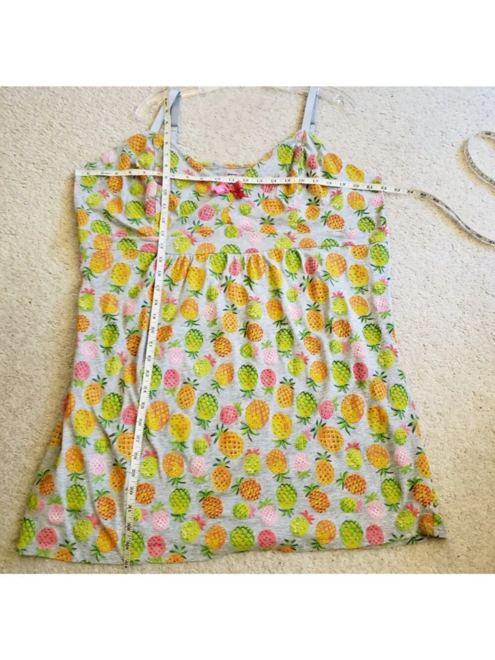Avenue Body PIneapple Print Cotton Blend Tank Dress/Chemise Sz 22/24 EUC